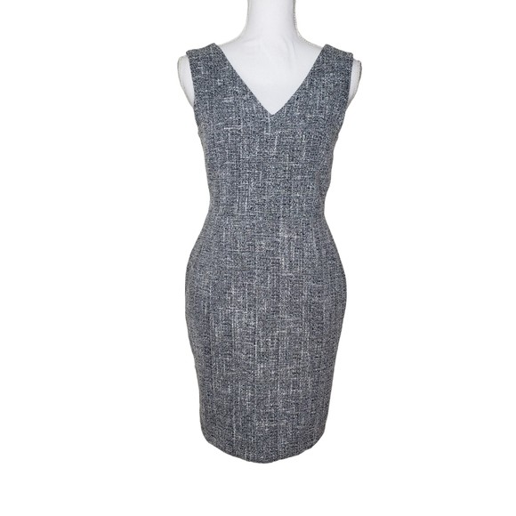 Banana Republic Sleeveless V-Neck Lined Tweed Sheath Petite Womens Dress Size 4P - Picture 1 of 9